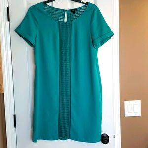 Limited teal green sheath lattice dress sz l